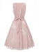Pink 1940s V-Neck Floral Belted Sleeveless Dress | vintage dress, retro fashion, elegant style - perfect for retro fashion enthusiasts