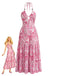 Pink 1940s Vintage Floral Print Swing Dress, vintage dress, retro fashion, rockabilly, pin-up fashion - perfect for women who love vintage and retro fashion