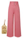 Pink 1950s Cotton Rose Button Pants - vintage fashion, retro style