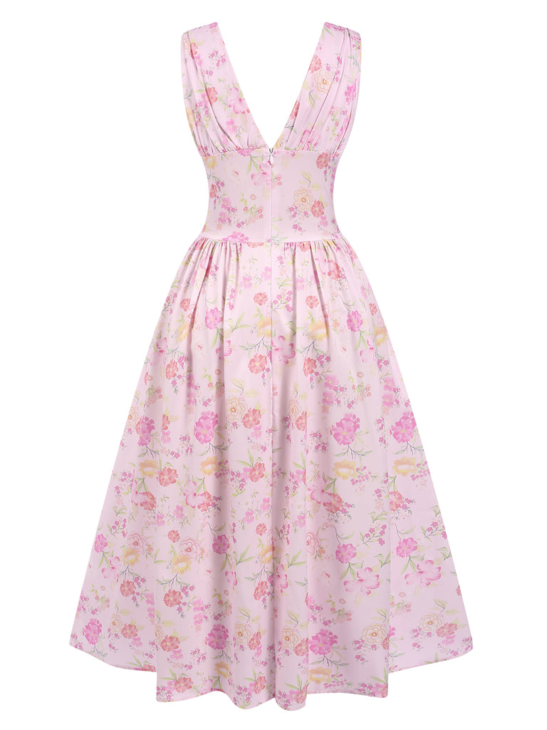 pink and white flower dress Petal Pup Women's Rori Ruffle Maxi The vibrant pink floral print is a cheerful addition to any warm Cute Pink and White Dress