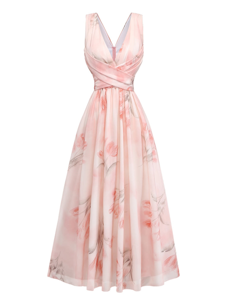 Dark Pink 1950s Vintage Retro Dress