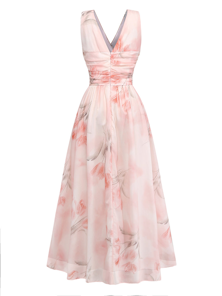 Dark Pink 1950s Vintage Retro Dress 2