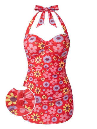[Pre-Sale] Pink 1950s Print Swimsuit
