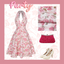 She slips into this Pink 1950s Floral V-Neck Dress and suddenly it's a 1950s daydream