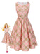 Pink 1950s Gingham Plaid Sleeveless Belted Dress - vintage dress, retro fashion, rockabilly
