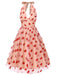 Pink 1950s Halter Heart Mesh Dress: where 1950s romance meets her modern spirit