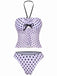 Pink 1950s Halter Polka Dot Bow Tankini Set - vintage fashion, retro style