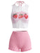 [Pre-Sale] Pale Pink 1950s Mesh Halter Swimsuit