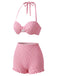 [Pre-Sale] Pale Pink 1950s Mesh Halter Swimsuit