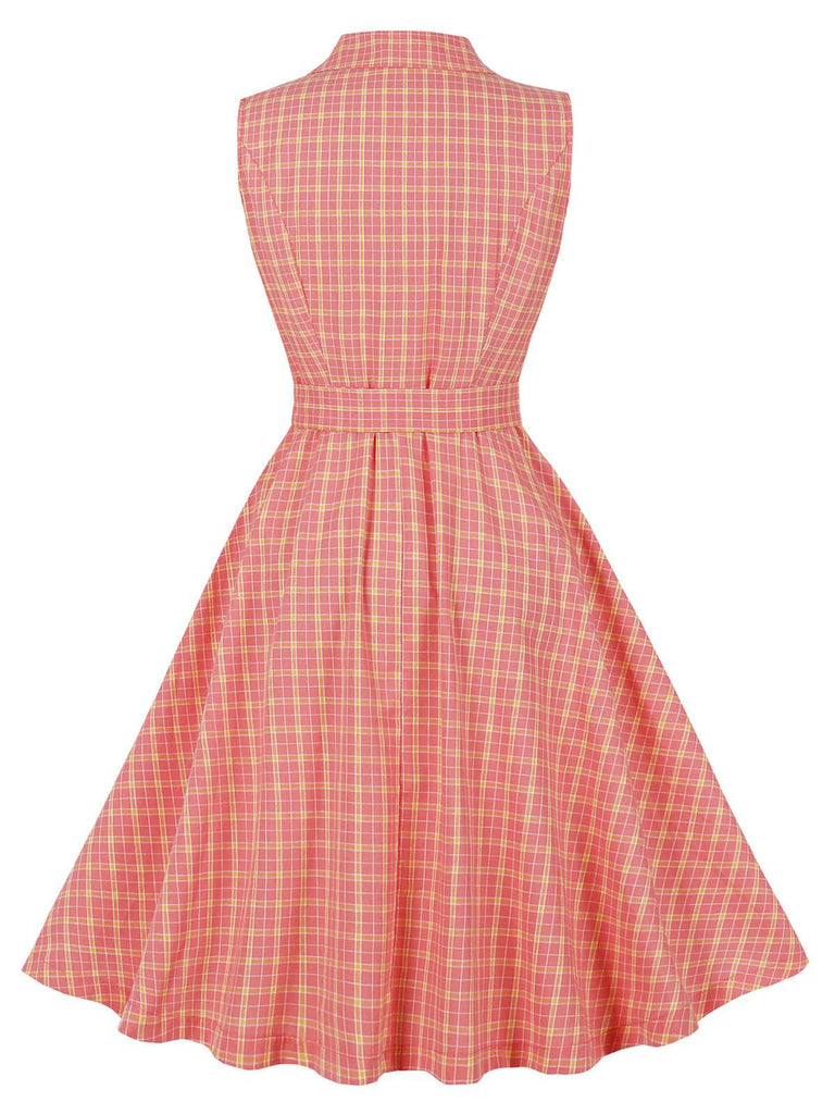 pink and red plaid dress To Be Loved By You Plaid Babydoll Dress - Pink and White (FINAL SALE)