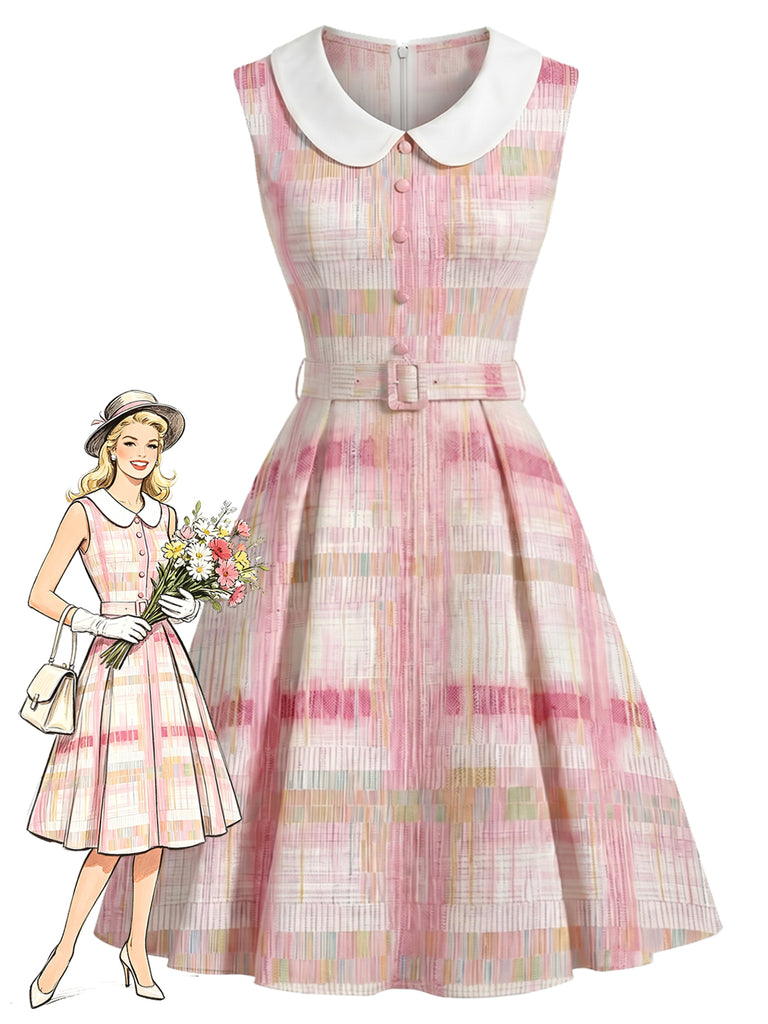Dark Pink 1950s Vintage Retro Dress