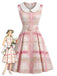 Dark Pink 1950s Vintage Retro Dress