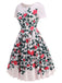 Dress with floral pattern on a white background