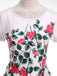 White top with red floral pattern on a mannequin