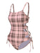 1950s Side Hollow LaceUp Plaid | 1950s | vintage swimsuit, retro beachwear