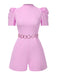 She adds this Pink 1950s Solid Puff Chain Belt Romper and suddenly it's 1950s perfection