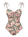 She's wearing Pink 1950s Spaghetti Strap Plants Print Swimsuit and the whole beach remembers the 1950s