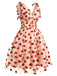 Pink 1950s Strawberry Mesh Swing Dress — a 1950s silhouette that turns sidewalks into runways