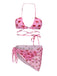 Pink 1950s Strawberry Waist Tie Halter Bikini Set, vintage swimsuit, pin-up swimwear - perfect for women who love vintage and retro fashion