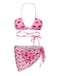 Pink 1950s Strawberry Waist Tie Halter Bikini Set, vintage swimsuit, pin-up swimwear - perfect for women who love vintage and retro fashion