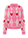 Pink 1950s Valentine Heart Knit Cardigan Sweater - vintage fashion, retro style