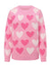Pink 1950s Valentine's Day Heart Pearl Sweater - vintage fashion, retro style