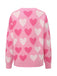 Pink 1950s Valentine's Day Heart Pearl Sweater - vintage fashion, retro style