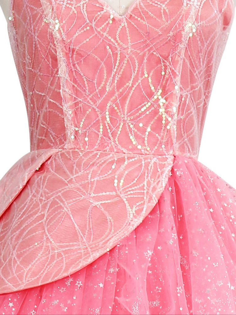 Wicked Glinda Dress Movie TV Theme Costumes Movie Cosplay for Women's Adults' Halloween Carnival Mardi Gras Performance Party Stage Wicked Glinda Dress Movie TV Theme Costumes Movie Cosplay for Women's Adults' Halloween Carnival Mardi Gras Performance Party Stage