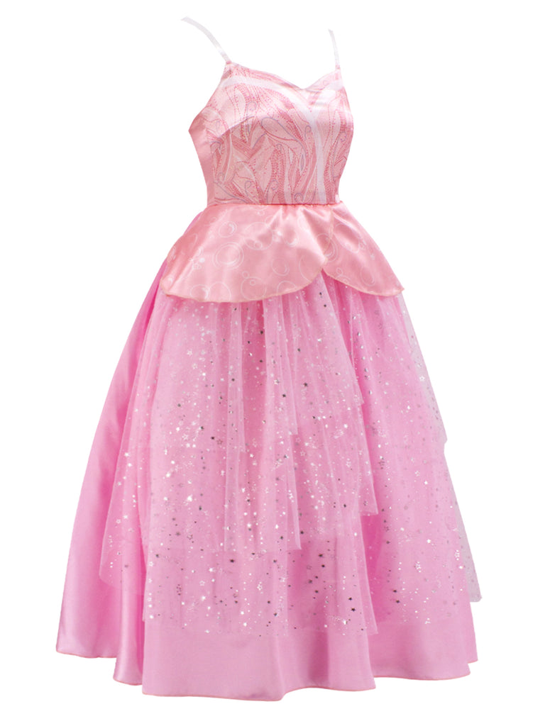 Pink 1950s Wicked Spaghetti Mesh Patchwork Dress: where 1950s romance meets her modern spirit