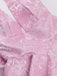 She slips into this Pink 1960s Back Bow Jacquard Floral Dress and suddenly it's a 1960s daydream