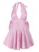 She slips into this Pink 1960s Back Bow Jacquard Floral Dress and suddenly it's a 1960s daydream