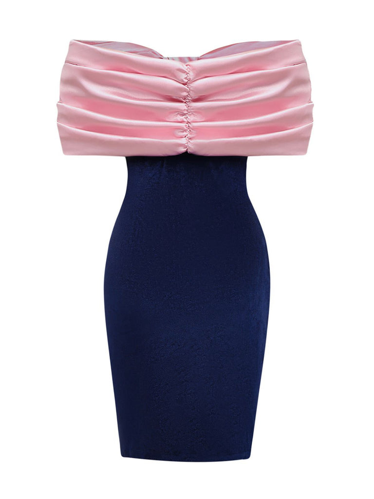 pink velvet dress off the shoulder Off Shoulder Split Thigh Rhinestone Detail Velvet Dress Watermelon Pink / M