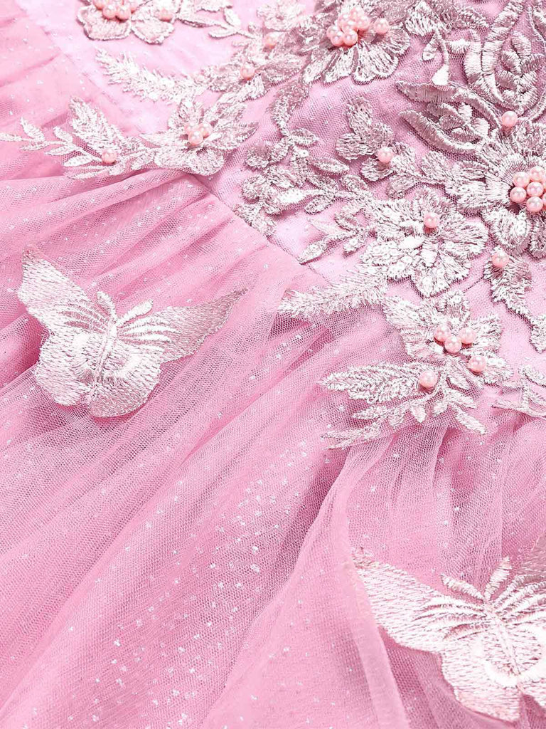 Pink 1960s Butterfly Tulle Glitter Homecoming Mini Dress, vintage dress, retro fashion - perfect for women who love vintage and retro fashion