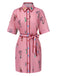 Pink 1960s Floral Print Lapel Belted Dress, vintage dress, retro fashion, floral print - perfect for women who love vintage and retro fashion