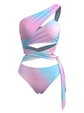 [Pre-Sale] Peach Pink 1950s Tie One Piece One Piece Swimsuit