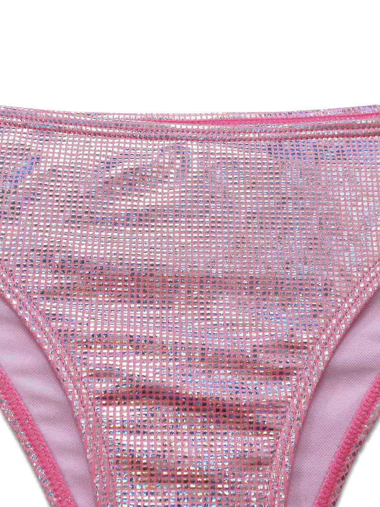Pink 1960s Sequin Metallic Halter Two Piece Skirt Set, vintage skirt, retro style - perfect for women who love vintage and retro fashion