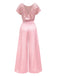 Pink 1960s Sequined Wide-Leg Jumpsuit - vintage jumpsuit, retro fashion