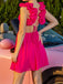 Pink 1960s Solid Back Bind Ruffle Dress: where 1960s romance meets her modern spirit