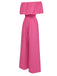 Pink 1960s Solid Off-Shoulder Wideleg Jumpsuit, vintage romper, retro jumpsuit - perfect for women who love vintage and retro fashion