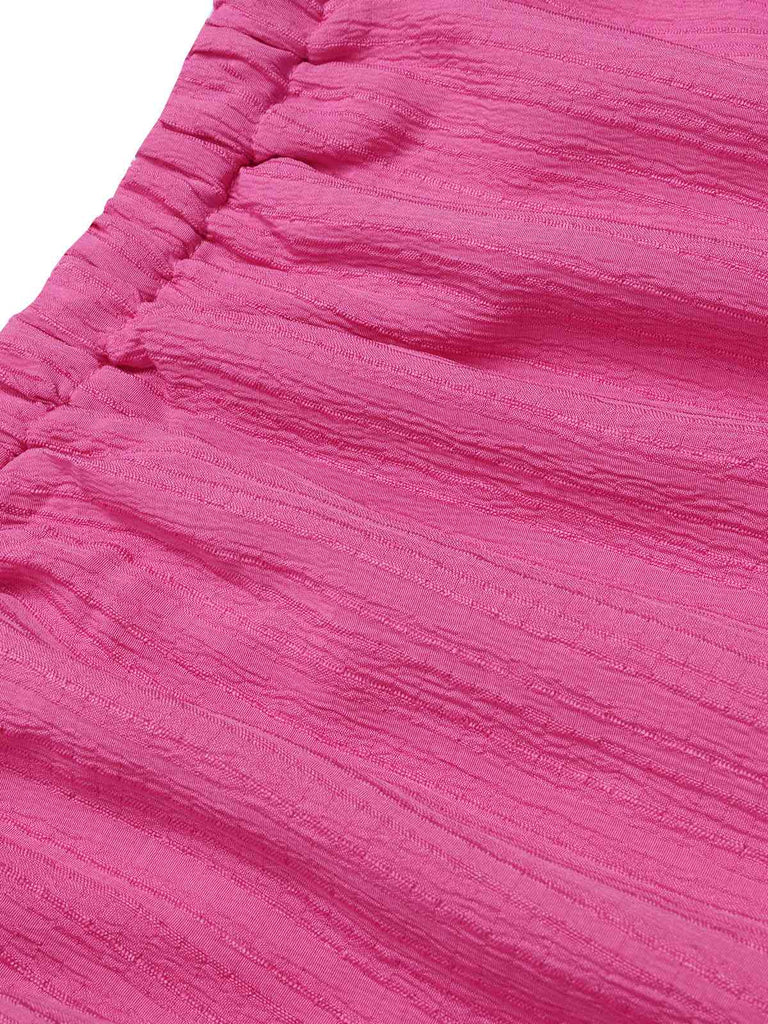 Pink 1960s Solid Off-Shoulder Wideleg Jumpsuit, vintage romper, retro jumpsuit - perfect for women who love vintage and retro fashion