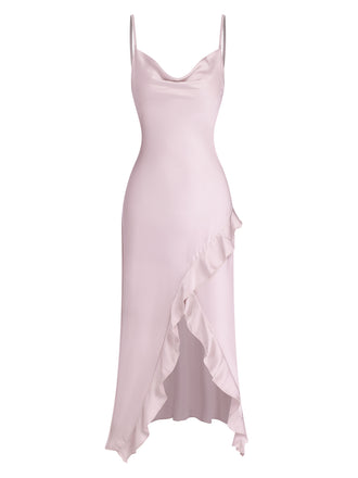 1960s Solid Satin Ruffled Tulip | 1960s | vintage dress, retro fashion