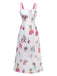 Pink 1960s Tropical Prints Tie-Back Straps Dress - vintage dress, retro fashion