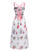 Pink 1960s Tropical Prints Tie-Back Straps Dress - vintage dress, retro fashion