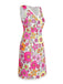 This Pink 1960s V-Neck Cartoon Flowers Pencil Dress wraps her in 1960s elegance, one twirl at a time