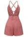 Pink 1960s V-Neck Strap Denim Romper - vintage jumpsuit, retro fashion