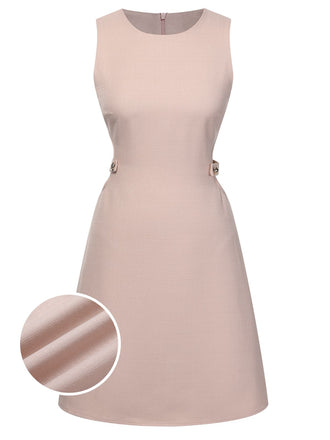 Pink 1960s Waist Hollow Out Solid Dress, vintage dress, retro fashion - perfect for women who love vintage and retro fashion