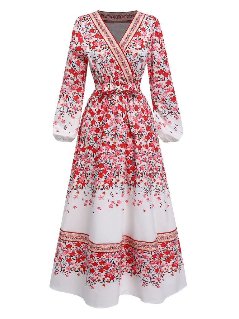 1970s Floral Boho Style VNeck | 1970s | vintage dress, retro fashion