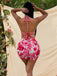 Pink 1970s Hollow-Out Fuzy Floral Dress: where 1970s romance meets her modern spirit