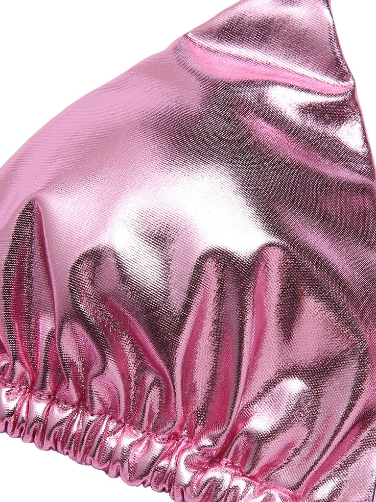 Pink 1970s Metallic 3D Heart Swimsuit, vintage swimsuit, pin-up swimwear - perfect for women who love vintage and retro fashion