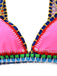 Pink 1980s Knitted Colorful Ribbons Bikini Set - vintage swimwear, retro swimsuit, pin-up style for vintage lovers
